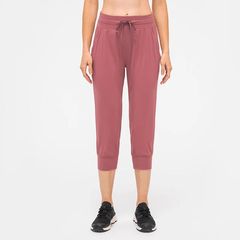 High waist Yoga Pants women fast drying elastic running fitness pants slim fit and slim legged sports Capris women sports pants
