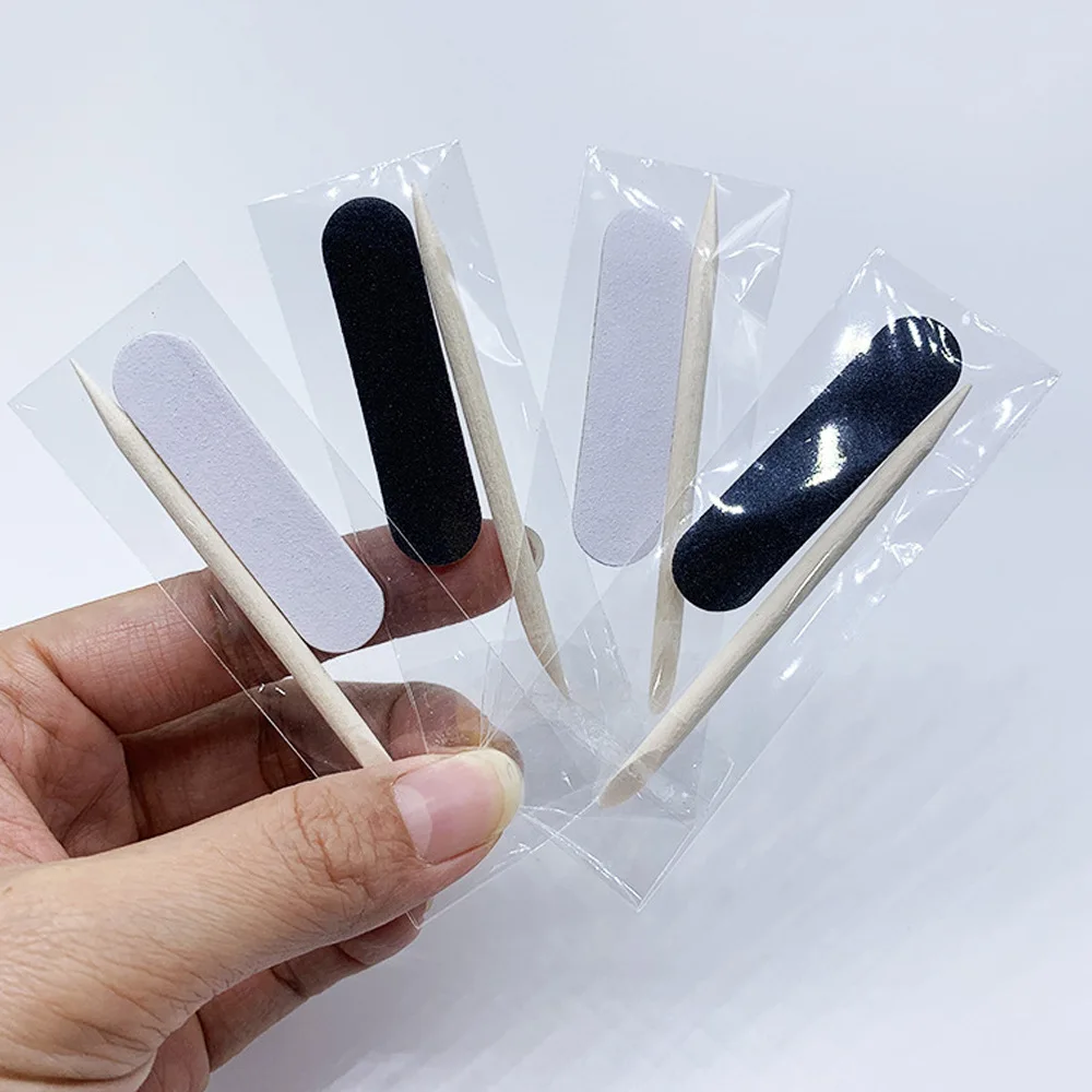New Product Customized Printing Logo Professional Manicure Tool Mini Nail File And Orange Wood Stick Set For Nails