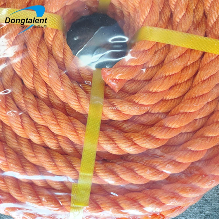 PE Rope For Sale 3 Strand PE Plastic Rope Twist Fishing Blue polyethylene High Strength Packaging Color Rope 6MM 8MM 16MM