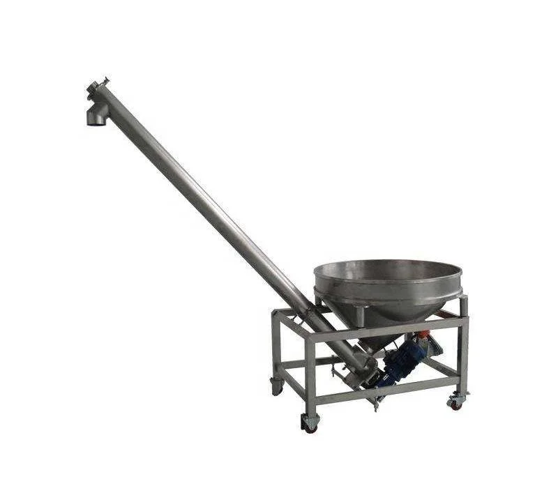 Extruder Inclined Screw Feeder Conveyor For Powder Packaging With Square Hopper