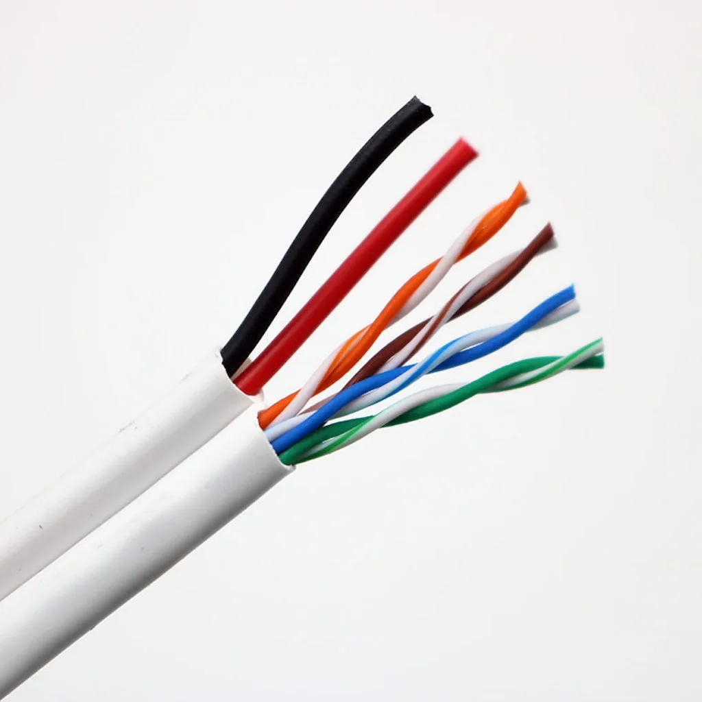  Сетевой кабель локальной сети с 2c силовой провод Cat5e / CAT6 питания для использования в помещении и на
