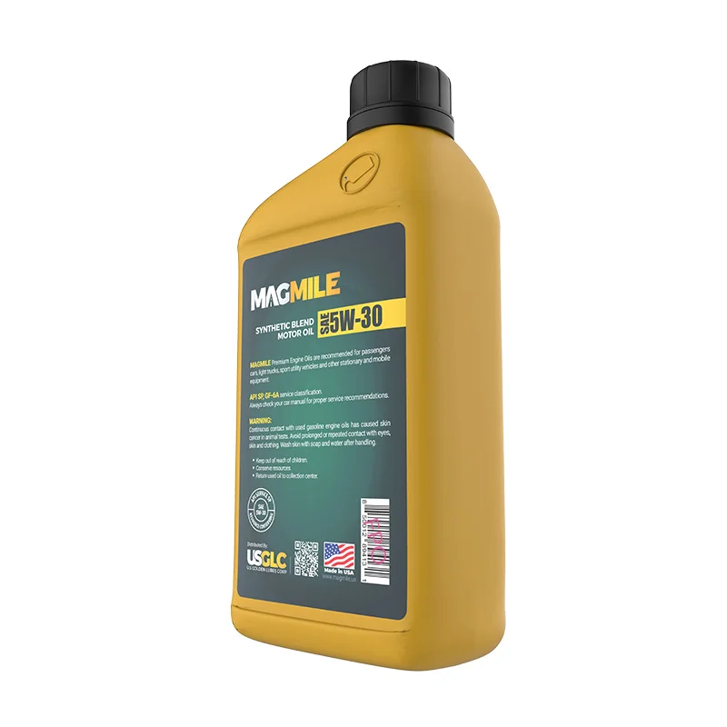 HIGH QUALITY SYNTHETIC-BLEND SEMI-SYNTHETIC MOTOR OIL  5W-30, 1 QUART BOTTLE ( .946 Liters)