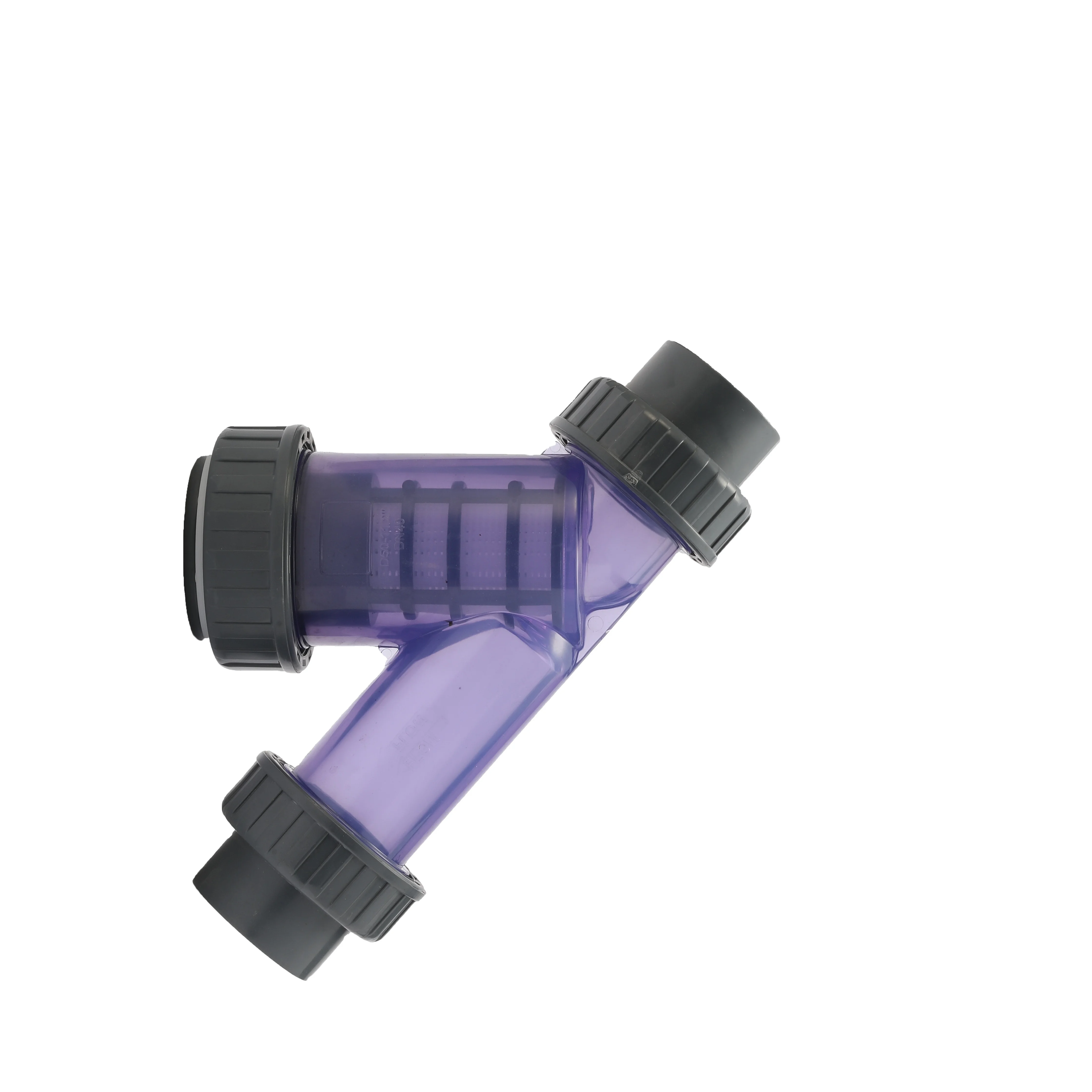 High Quality Plastic Check Valve for Water Filtration PVC Transparent Y Strainer Filter
