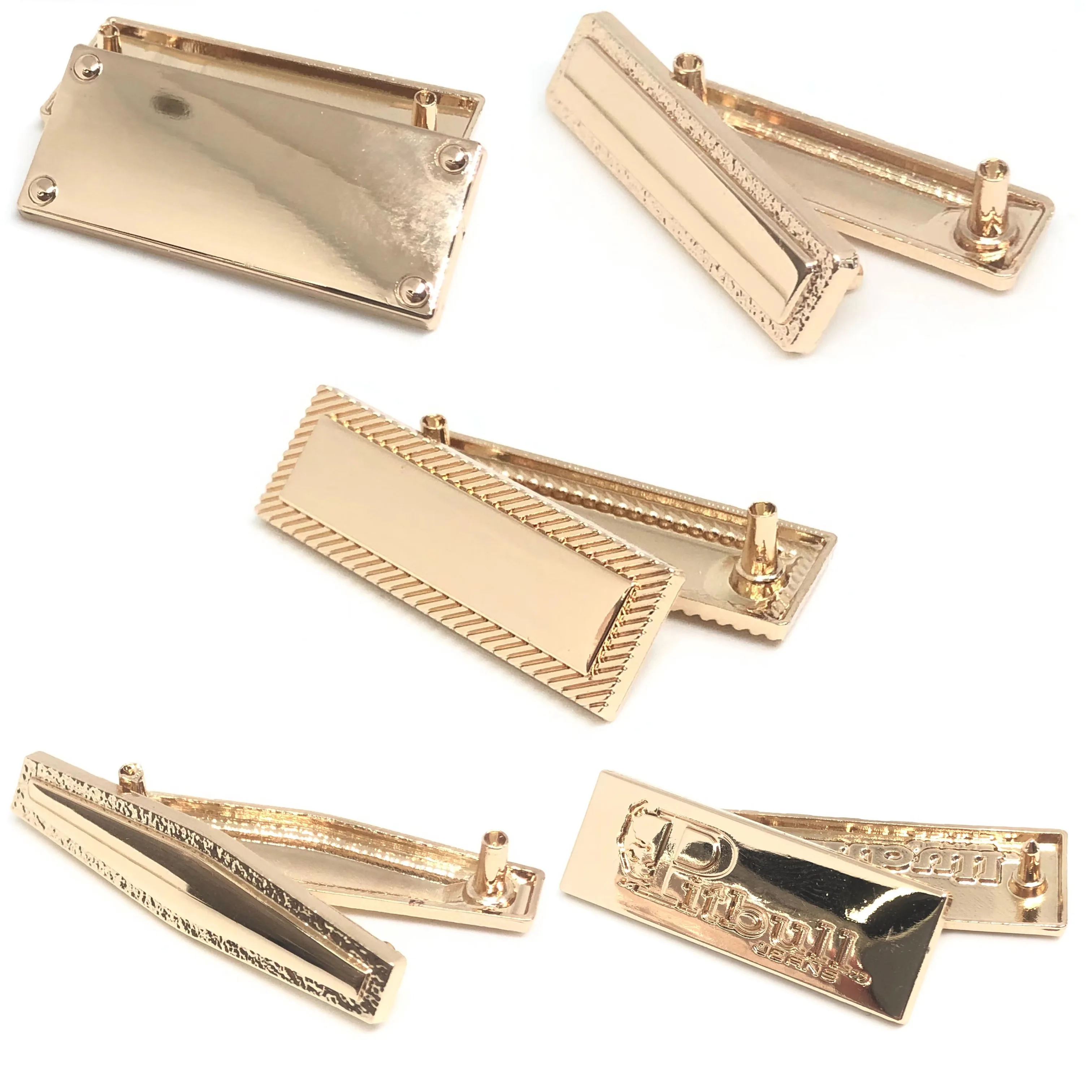 Tags Plates Labels for Shoes Zinc Alloy Engraved Brand Logo Custom Metal Bags Clothing Top Western OEM Customized