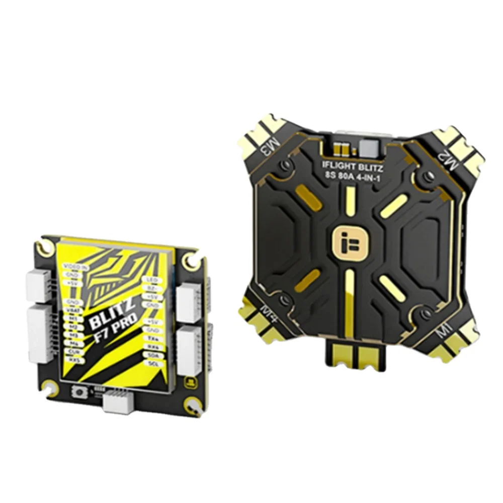 Контроллер полета IFLIGHT BLITZ F7 Pro 4-8S 512MB VTX/BLITZ E80 4-IN-1 Pro G2 80A 2-8S DShot ESC для гоночного дрона