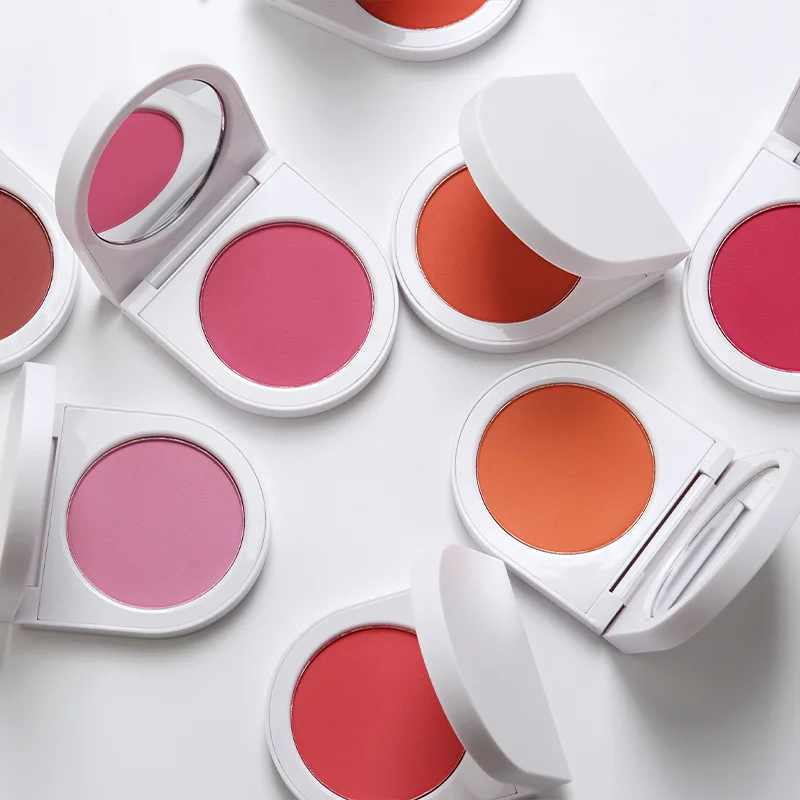 pink white vegan highlighter bronzer makeup loose powder blush makeup blush private label