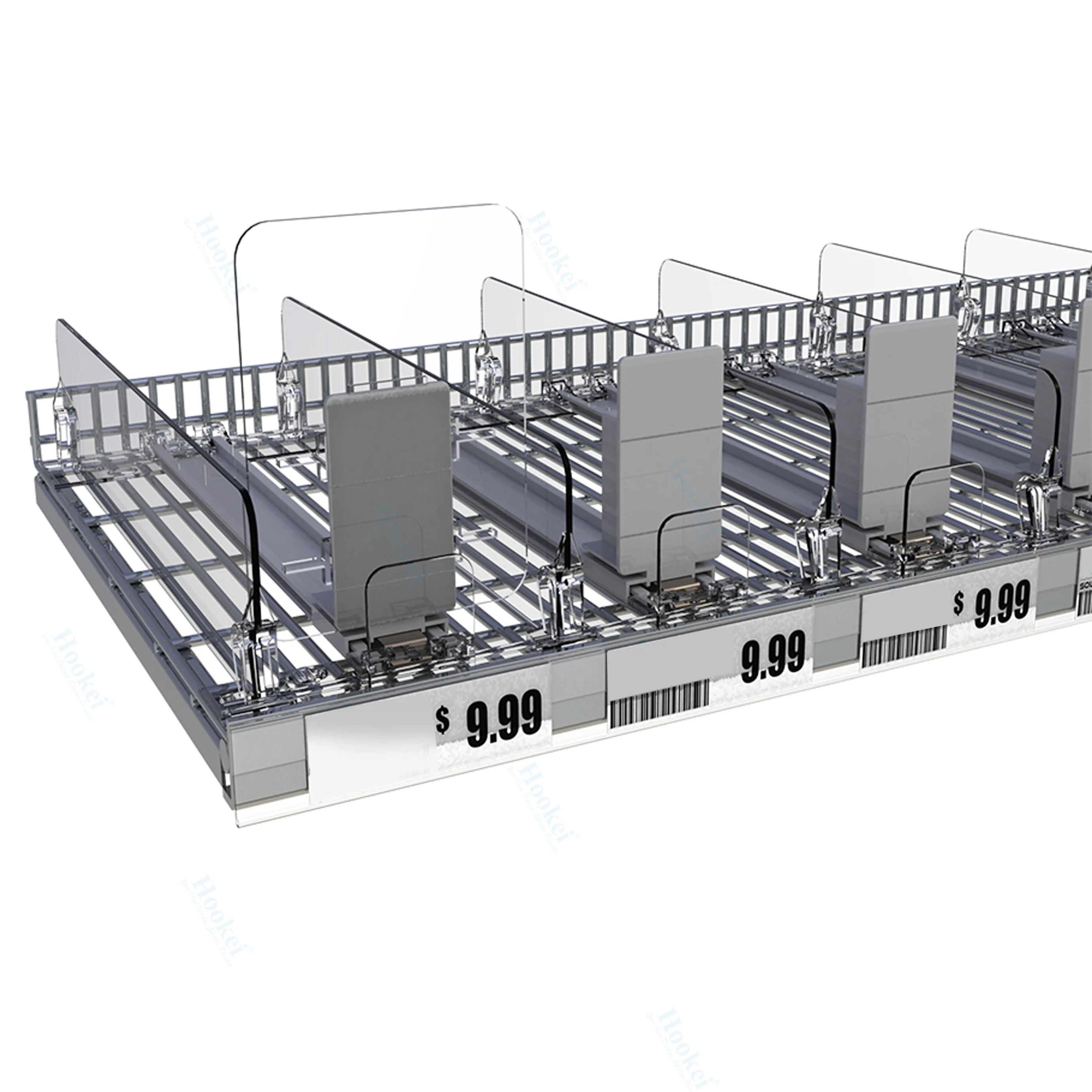 Free Sample Supermarket Fridge Display Shelf Pusher Automatic Glide Organiser Shelf Pusher System