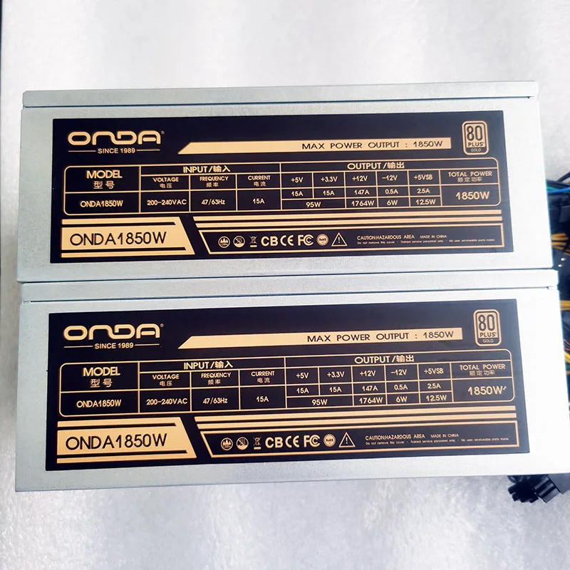 ONDA PSU ATX 1600w 1800w 1850w 2300w 3500w power supply for graphics card gpu ONDA RIG CASE BOX Chassis 1u 2u 4u pc psu