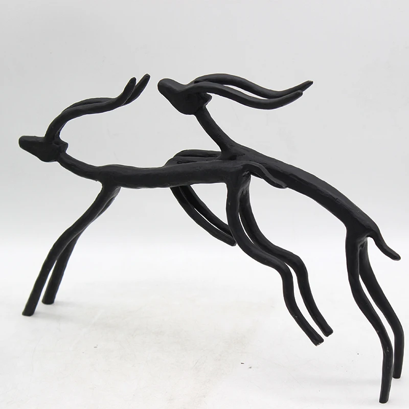 Factory selling two deer sculpture ornaments home decoration crafts office animal statues retro simplicity