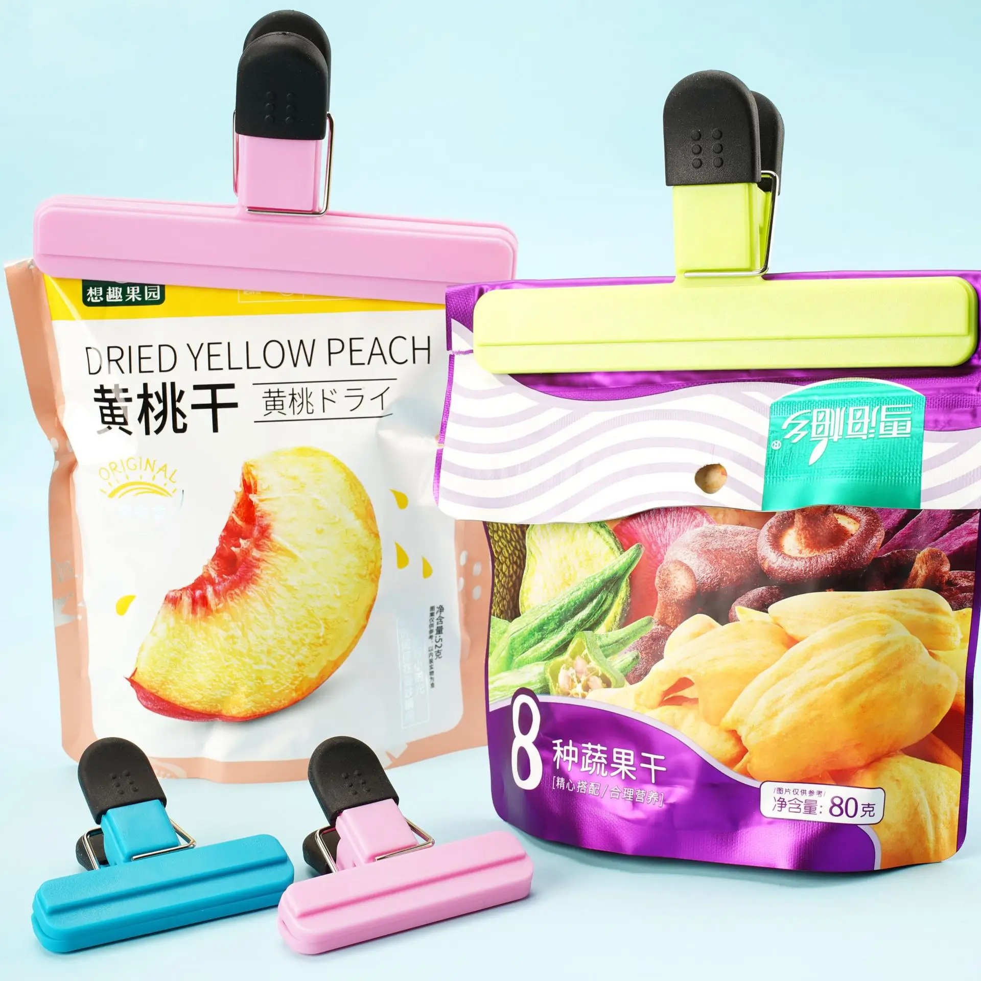 Large Size Chip Bag Clips Plastic Heavy Duty Seal Grips Assorted Colors Foods Snacks Bag Paper Clips