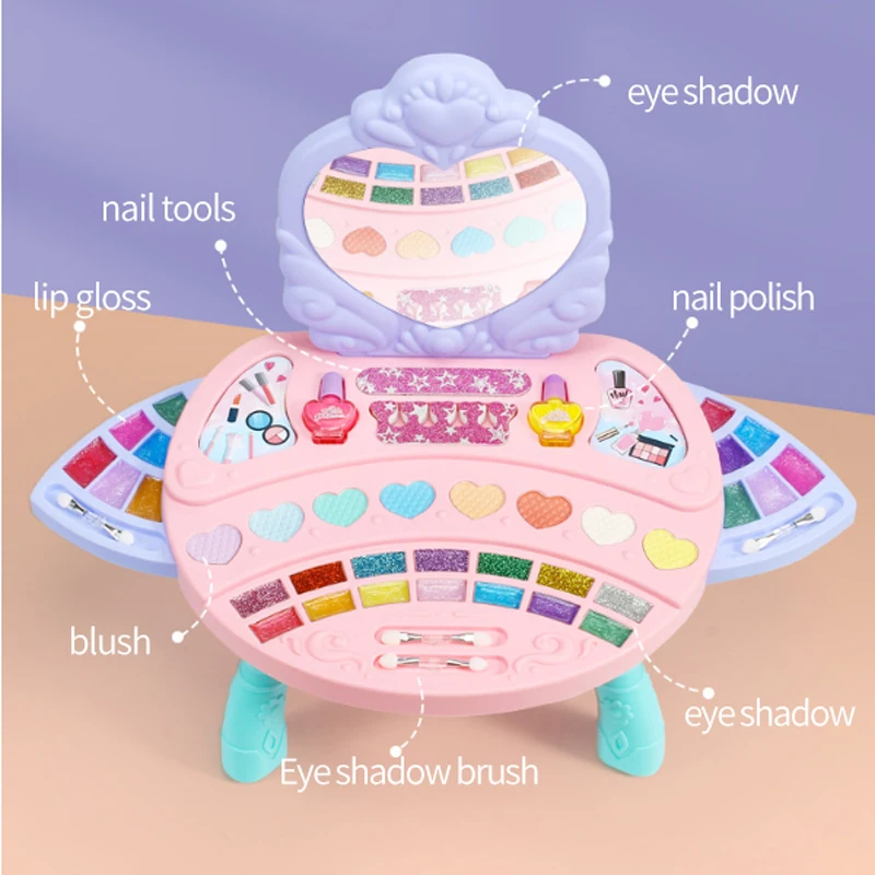 Безопасный и нетоксичный детский туалетный столик принцессы игровой домик с легким музыкальным макияжем игрушка для девочек