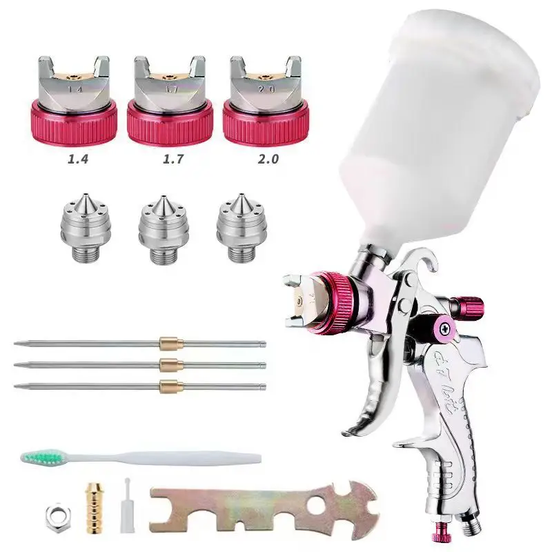 HVLP pneumatic Auto Refinishing Spray Gun paint spraying tool set nozzle 1.4mm air painting spray gun for car furniture