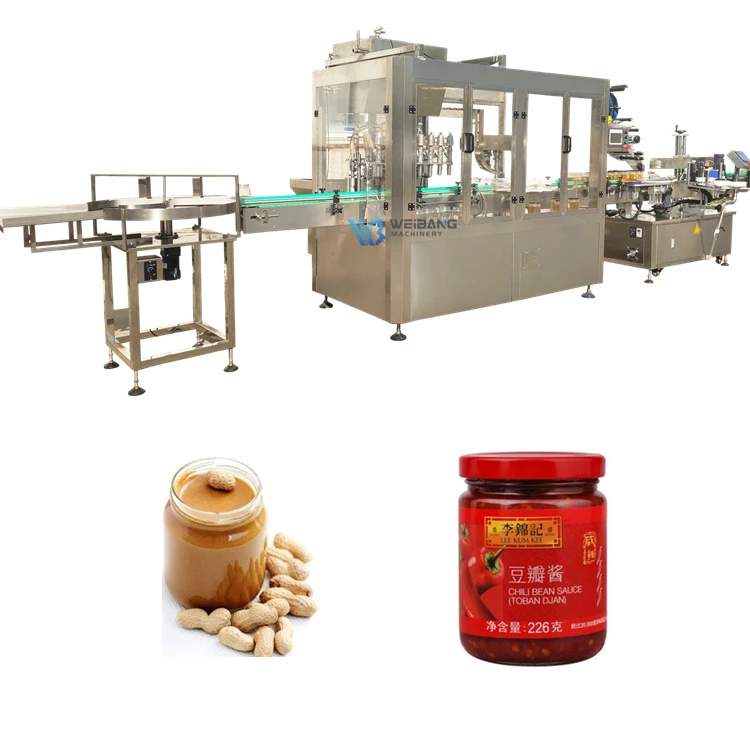 WB-NJ4 50-1000ml Fruit Jam Bean Paste Filling Machine Pork Sauce Bottle Filling Machine