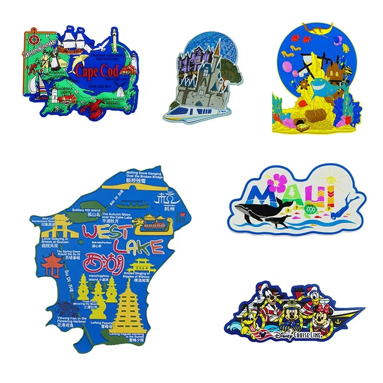 Factory Custom Art Design Tourist Souvenir Fridge Magnets Promotion Souvenir PVC Rubber 3d Fridge Magnet