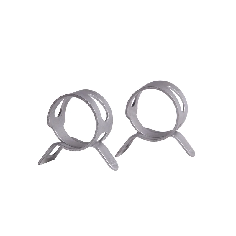 Customized Single Wire Spring Steel Band Flexible Black Hose Metal Pipe Clamp Fitting