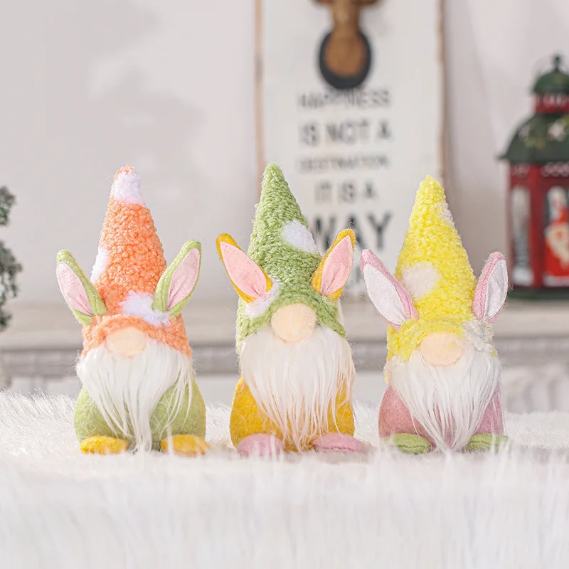 Wholesale Desktop furnishing articles Creative cute faceless doll Stuffed Easter bunny Easter decoration rabbit