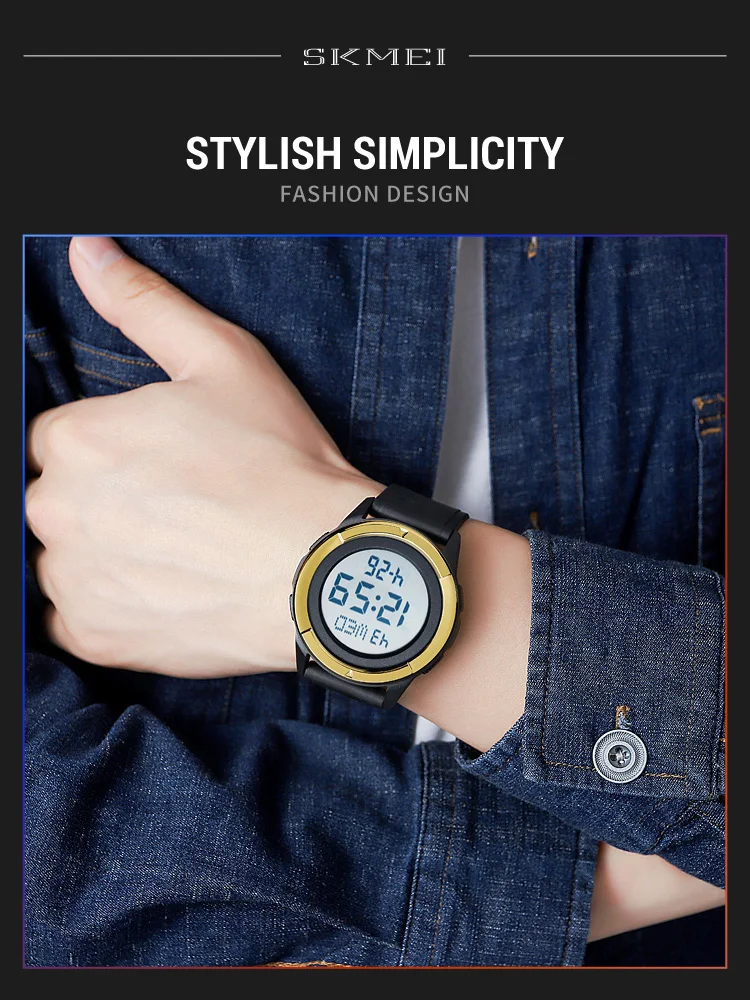 Skmei 2047 fashion made in china gents digital watch low price PU band Waterproof Multi function in stock sports hand watch