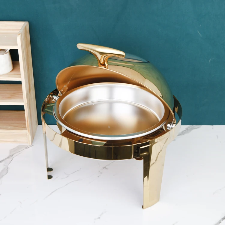 Chaffing Dishes Stainless Steel Luxury Food Warmer Gold Buffet Set For Catering Buffet Equipment