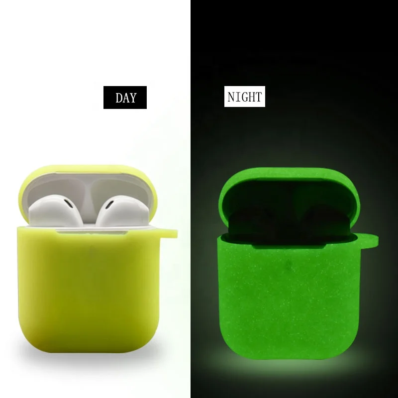 Original 1:1 Waterproof Shockproof Full protective Silicone Cases Glow Earphone Cases Covers Anti-Lost For Airpods 1 2