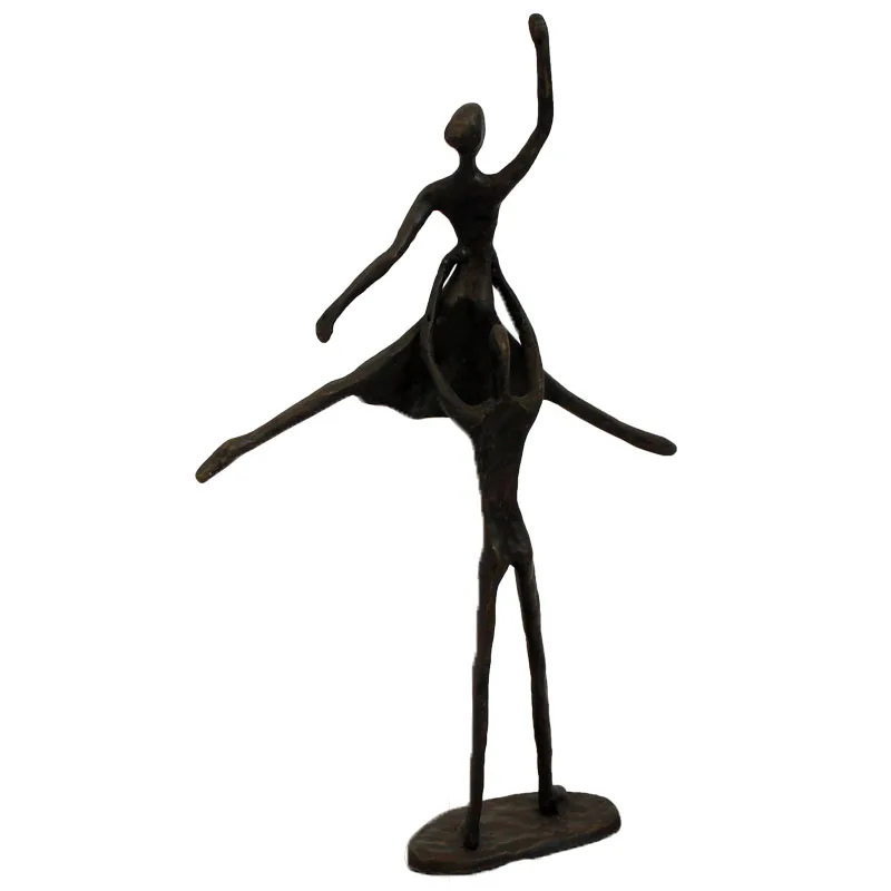 Metal Sculpture Dancer Statue couple ballet  Dancer Brass Figurine For Decor or for bar decor