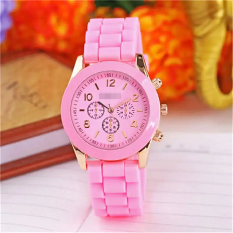 Fashion beautiful color Jelly student sports watch personality silicone watch