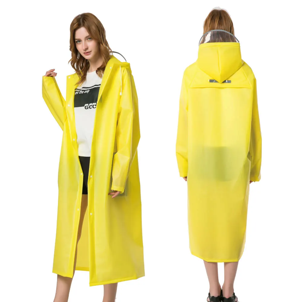 Adult One Piece Reusable Long Plastic Regenjas Rainwear Fetish Rain Coat with Shield
