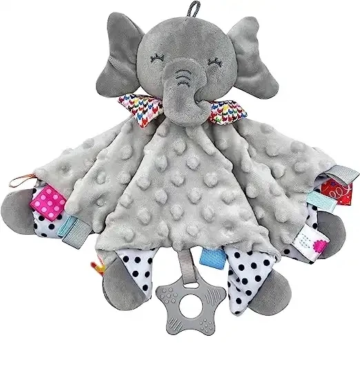 Baby Comforters Blanket Baby Comforters Newborn Soft Touch Tag Blankets Elephant Soft Comforter Baby sleeping toy with Taggies