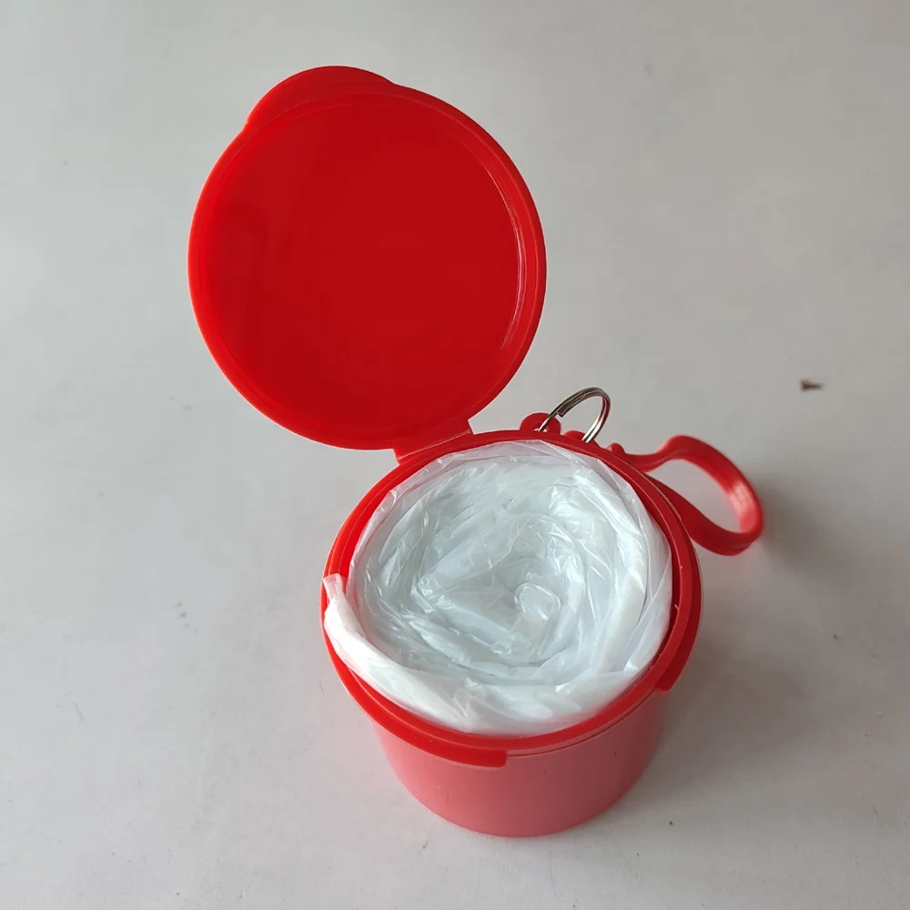 
disposable raincoat in a plastic round box 