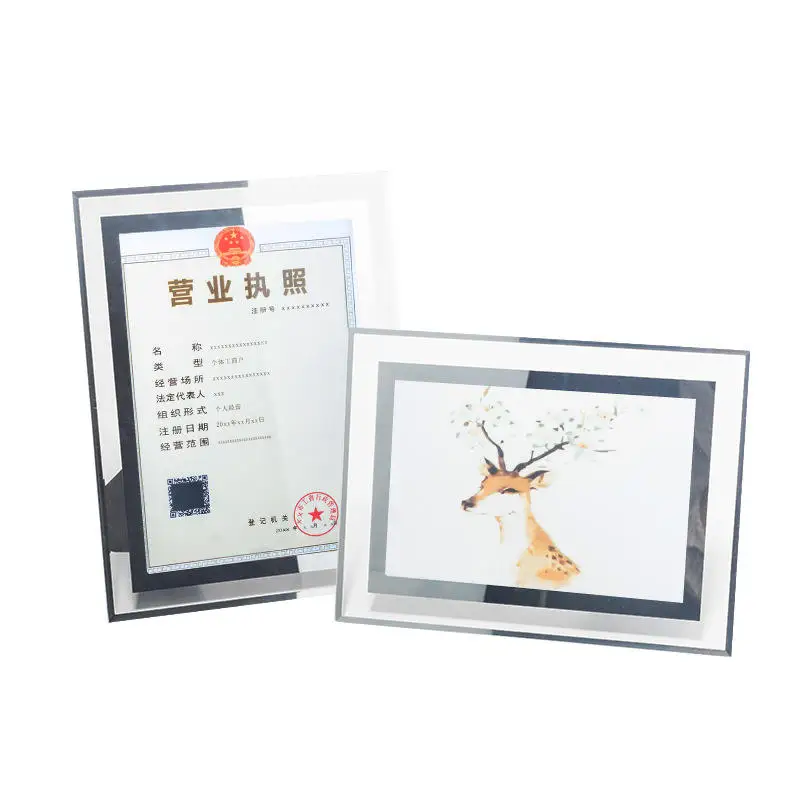 Hot sale custom wedding decoration sublimation crystal photo frames glass ornate decorative picture frame