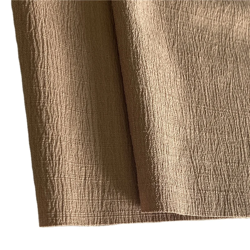 New 170D Poly Mechanical Stretch Jacquard Slub  Imitated Linen Texture Fashion Women Upper Outer Garment Fabric Lady Dress Cloth