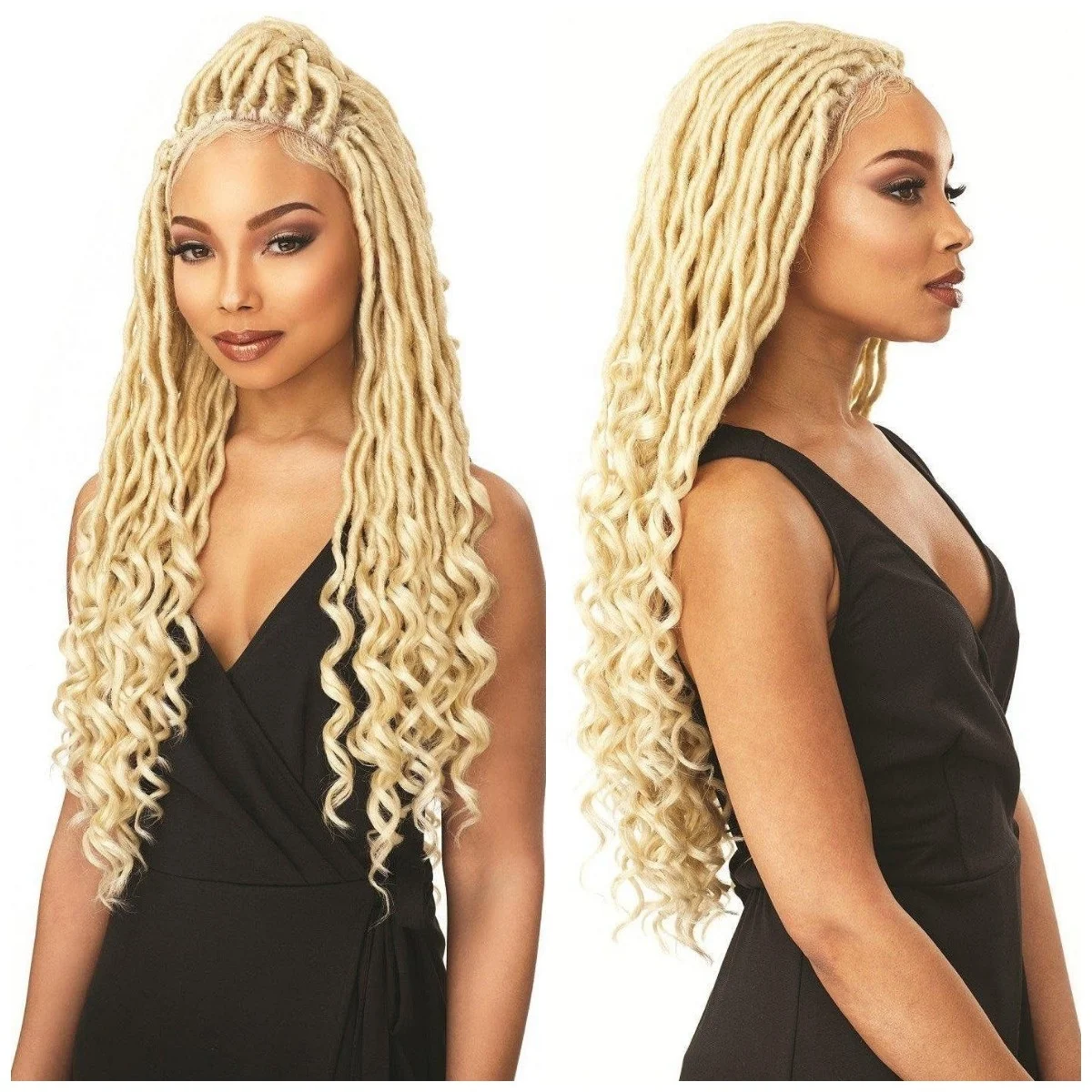 Novelties Wholesale Cheveux African Braided Spring Twist Crochet Box Braid Bohemian Dread Locs Wig Dreadlocks Curly Lace Wigs