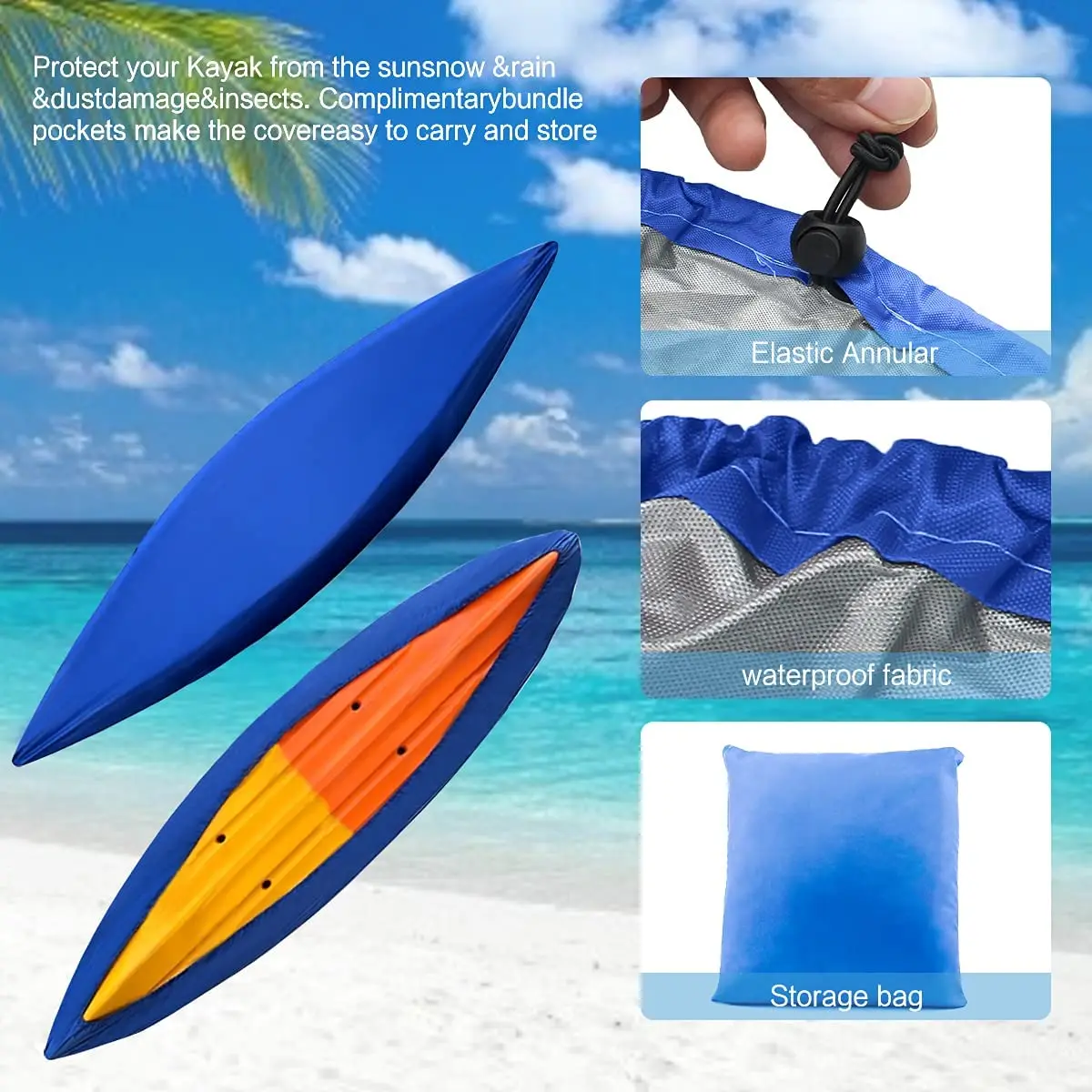 Hot sale canoe cover outdoor kayak cover waterproof UV protection new material boat cover custom size