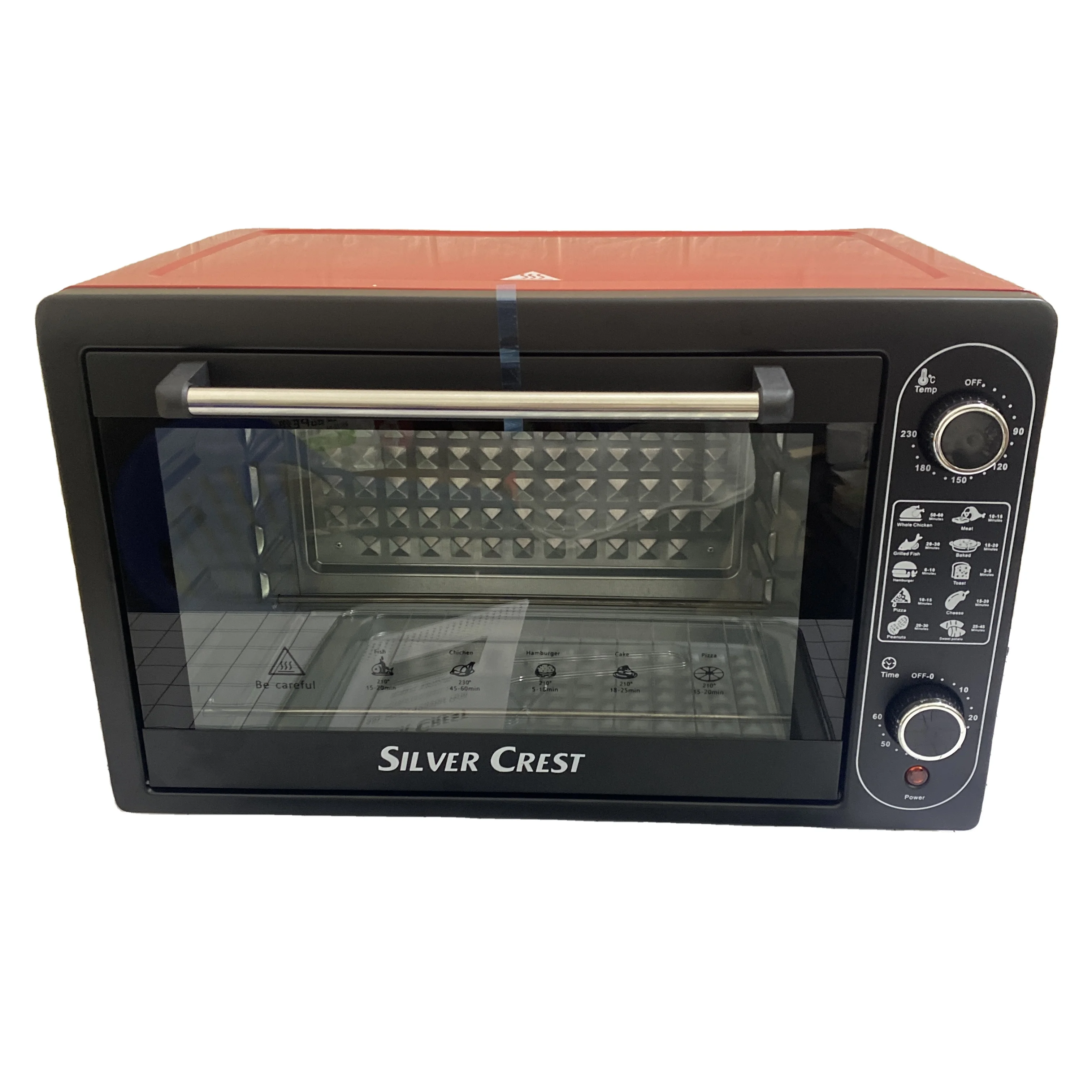 48L Household Smart Pizza Bread Maker Electric Toaster Oven Light Steel Stainless Power Warm Interior  silver crest microwave