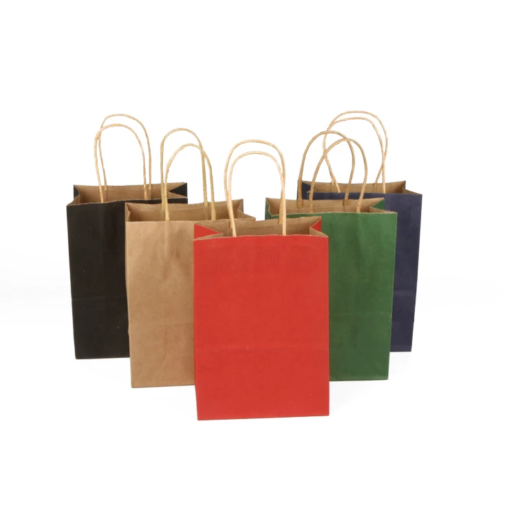 wholesale high quality food kraft packaging tote paper bags custom reusable folding paper bags
