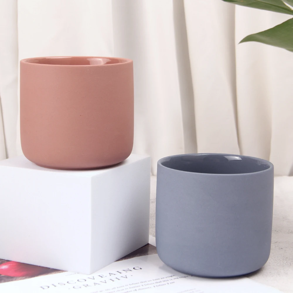 Ceramic Candle Soy Wax Pot Custom Logo Design Hot Sale Ceramic Candle Vessels for Candle Making