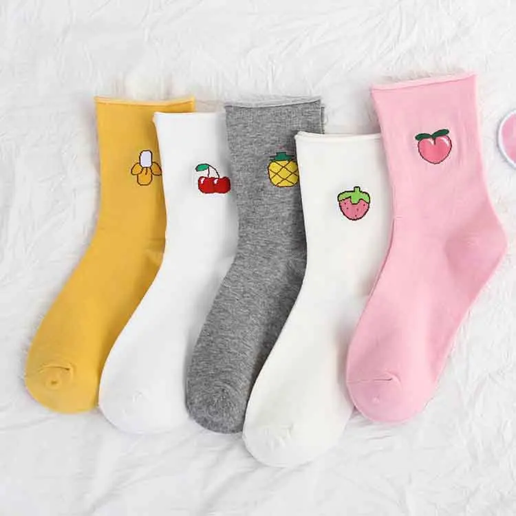 Оптовая продажа, красочные модные милые хлопковые спортивные короткие носки до щиколотки для девочек, женские носки