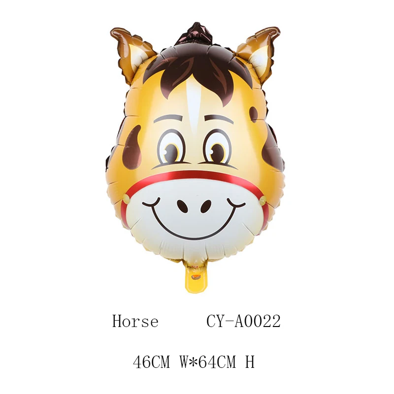 Safari Animal Head Balloons Monkey Lion Zebra Pig Cow Kangaroo Foil Animal Balloon For Birthday Party Decoration
