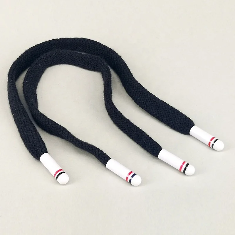 Нейлоновый шнур оплетка высокого качества цветная Толстовка плоский полиэстер шнурок с круглым силиконовым концом