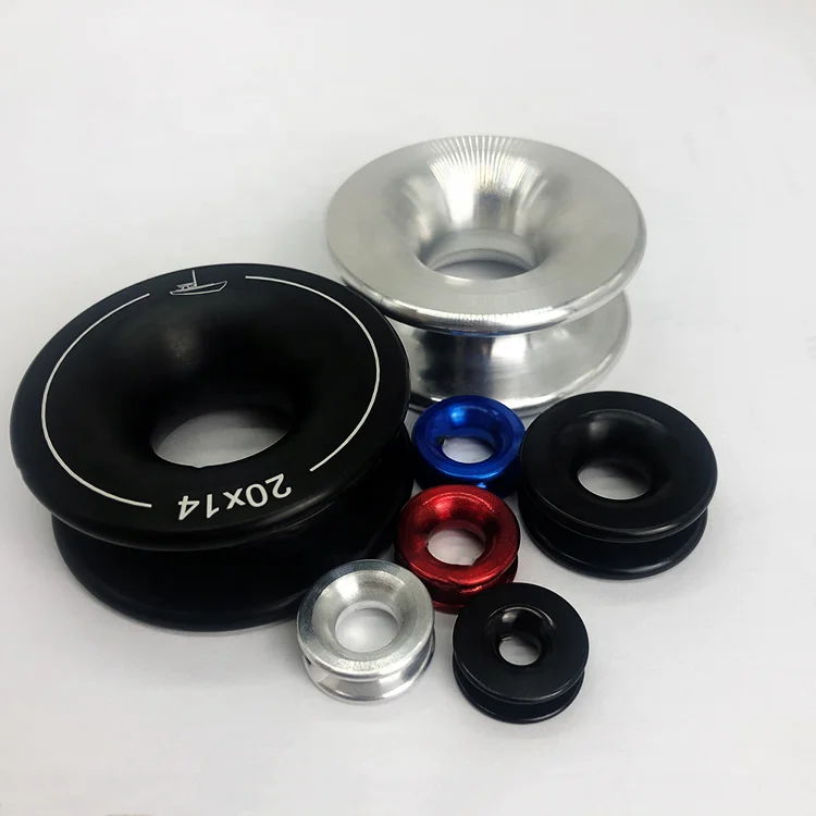 Aluminum Alloy cnc machining services large slip ring low friction ring black anodized for sailing boat