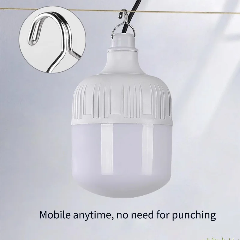 Remote control lamp led solar light bulb Rechargeable 300 Wattage Emergency Outdoor solar panels Smart Led Bulb