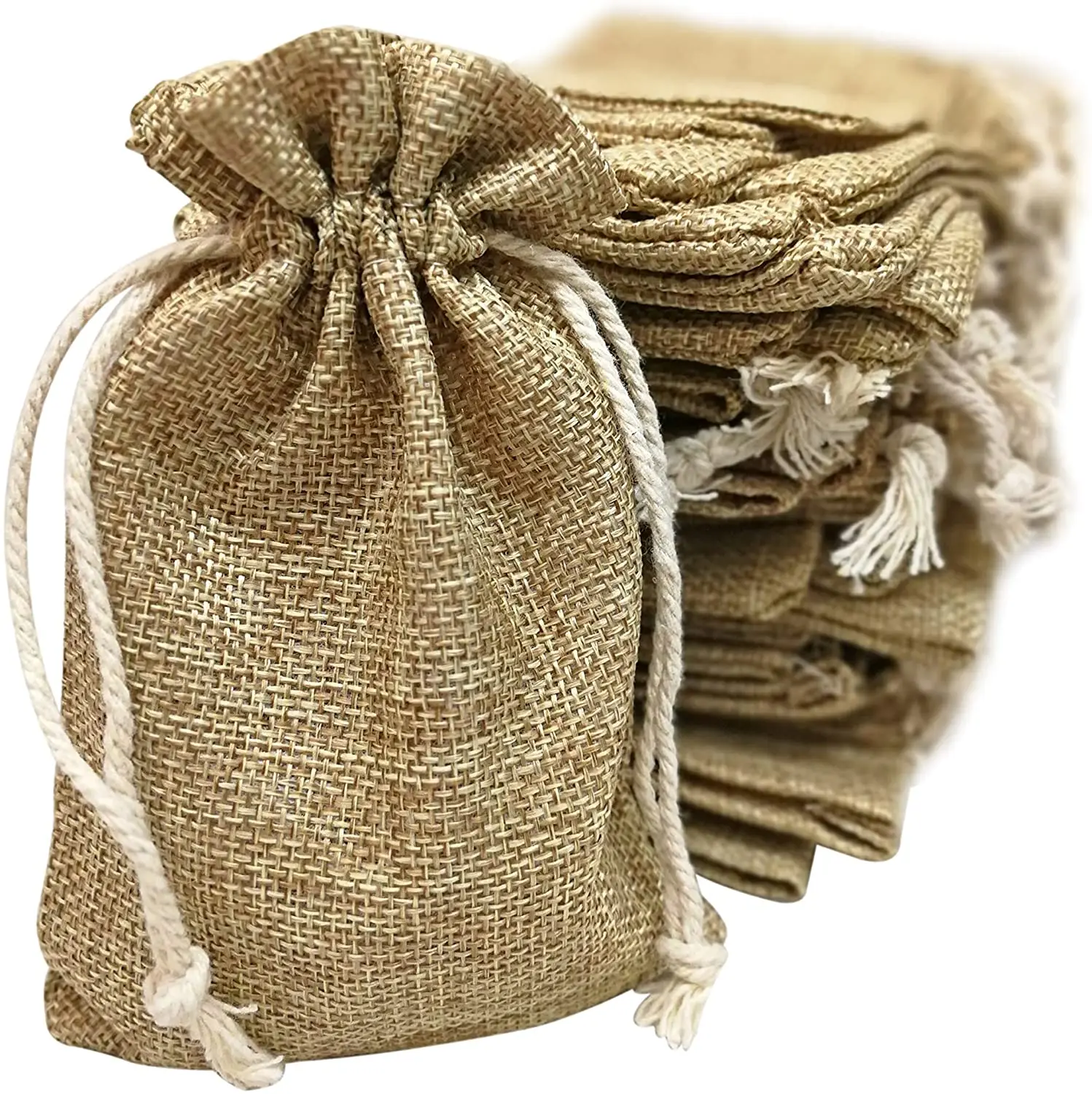 Hemp Burlap Soap Saver Bags with Drawstring by Kona Kift for Small Party Favor Gift Bags Hemp