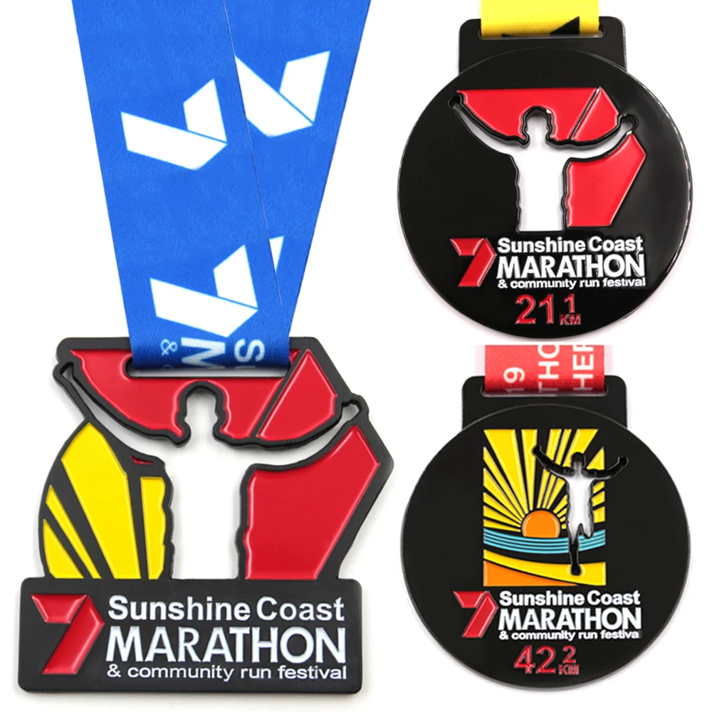 Напечатанная на заказ эпоксидная награда из нержавеющей стали, спортивная гоночная медаль