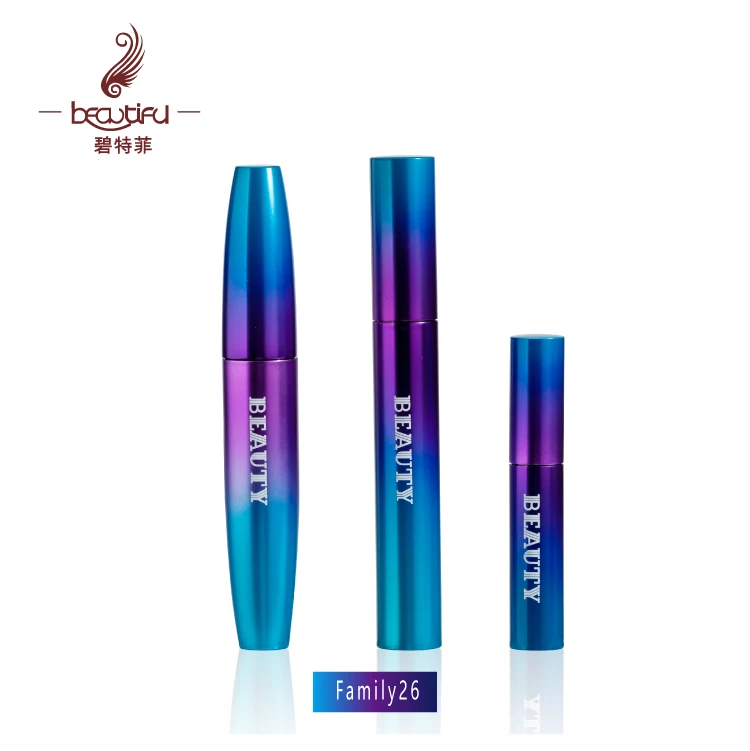 Special design 2 colors gradient mini version 5ml high-end metal/aluminum fattening mascara tube/bottle/container/stick