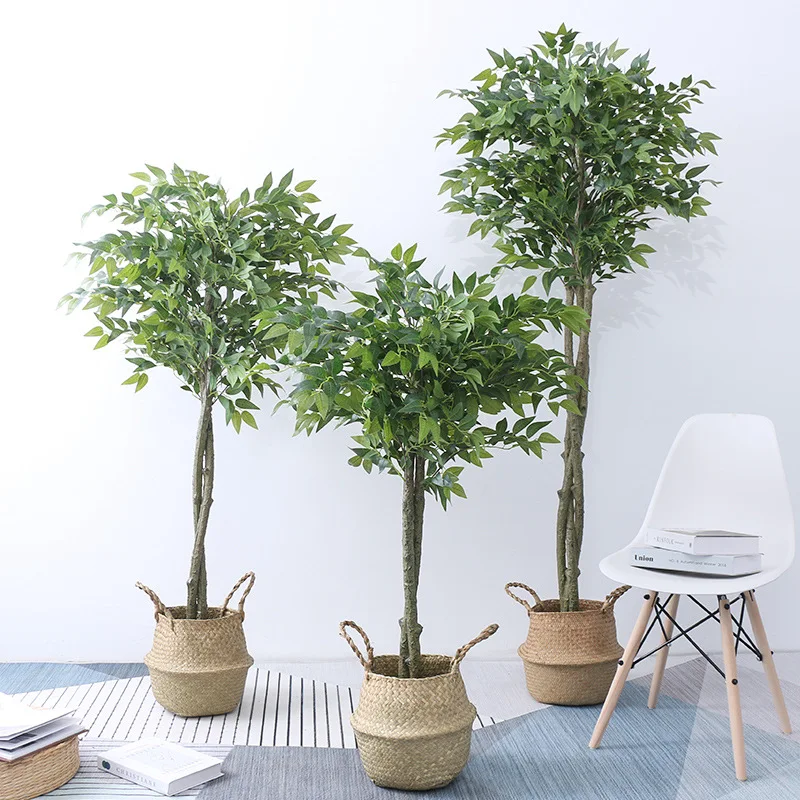 CR Indoor Outdoor Hanging Green Potted Wholesale Home Decor Natural Nearly Artificial Plant Tree With Pots