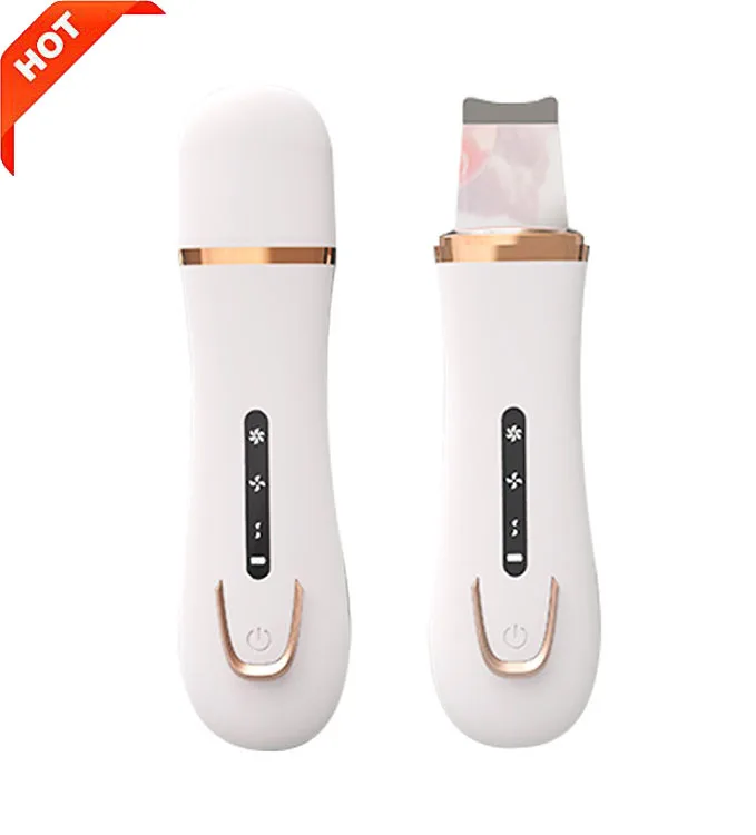 Professional face exfoliating device deep cleansing Electric ultrasonic facial skin scrubber