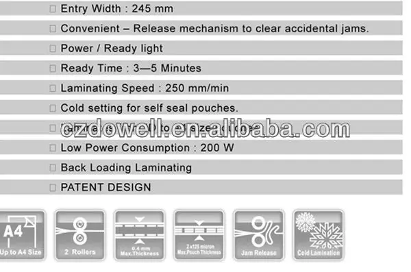Home Use Multifunctional DWL-318 A4 Laminating Machine Pouch Laminator for A4 A5 A6 Paper Sizes Multiple Models Available