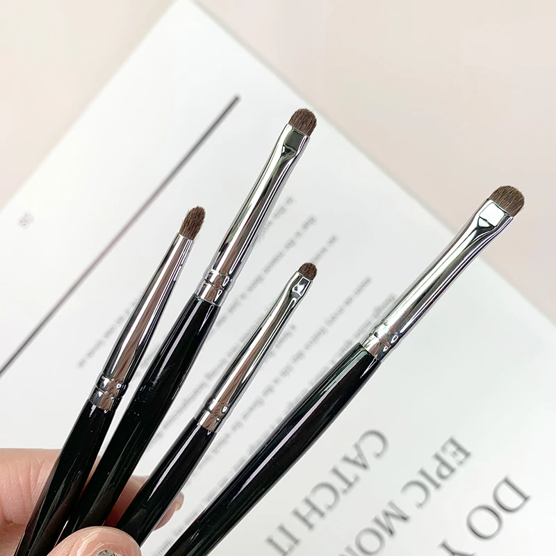 HXE-27 Factory new ergonomic handle small head dense pony hair eye detail makeup brushes 4pcs eye shadow brush kit for eyeliner