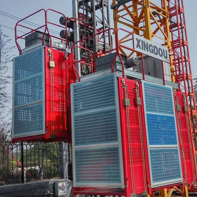 Electric Construction Lift Builders Elevator for Cargo and Personnel with Core Motor Gear Gearbox Components