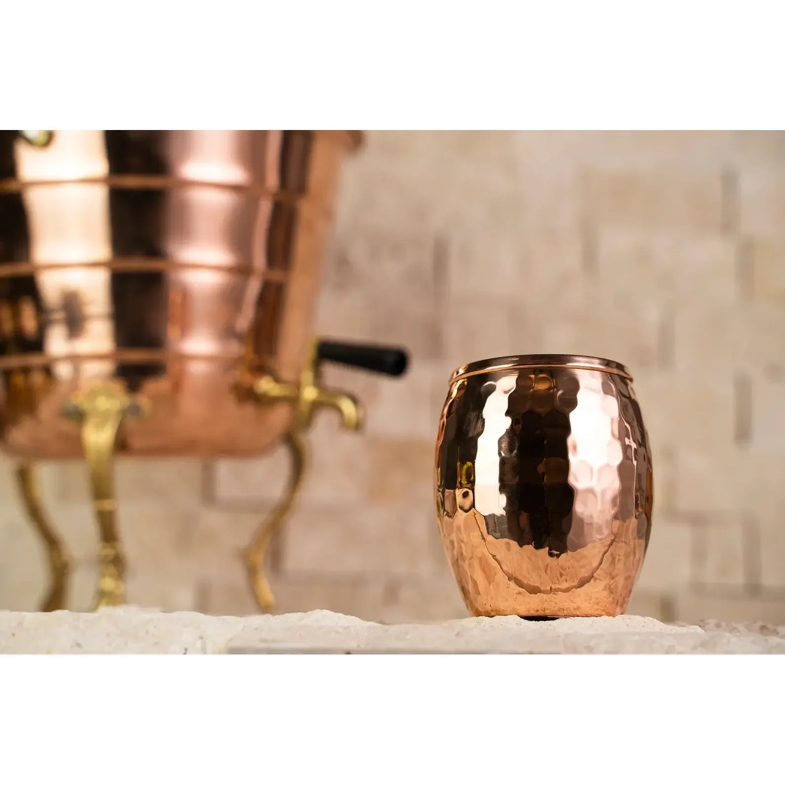 Copper Dispenser and Mug Set| All Solid Copper 100% Pure Copper Demijohn