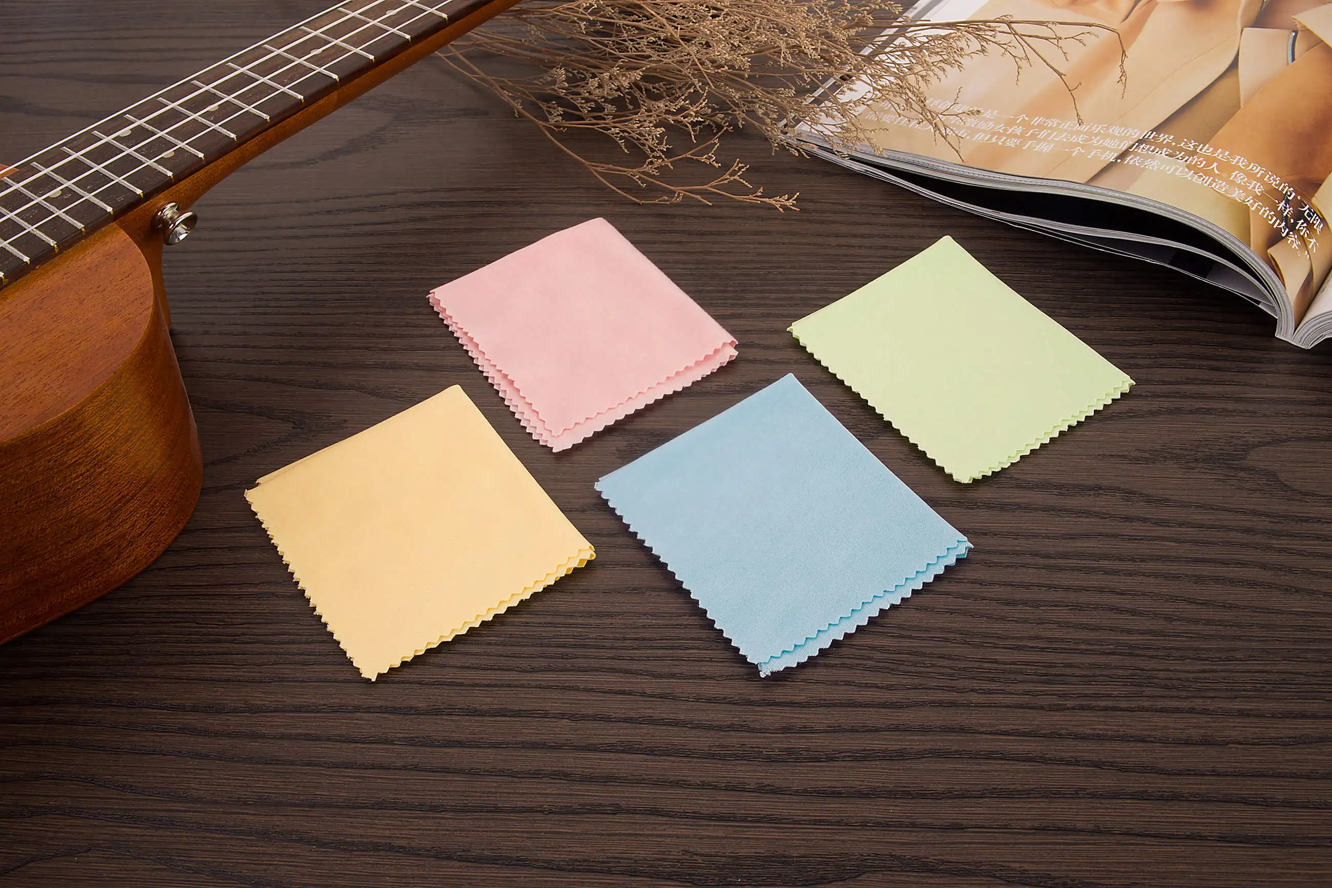 Customized Print Logo Musical instrument Cleaning Cloth for Guitar Piano Ukulele Violin Clarinet Trumpet Saxophone Cleaning